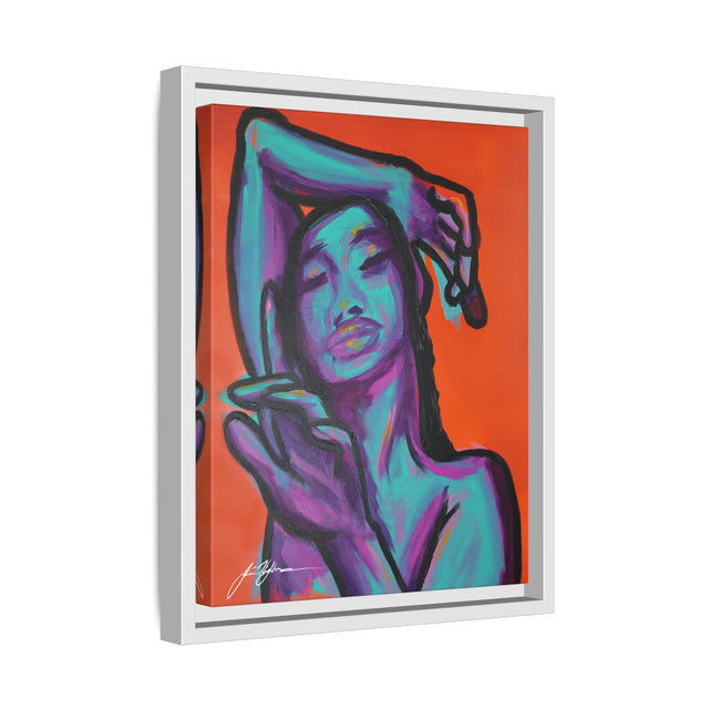 Neon Woman — Matte Canvas Print (Framed)