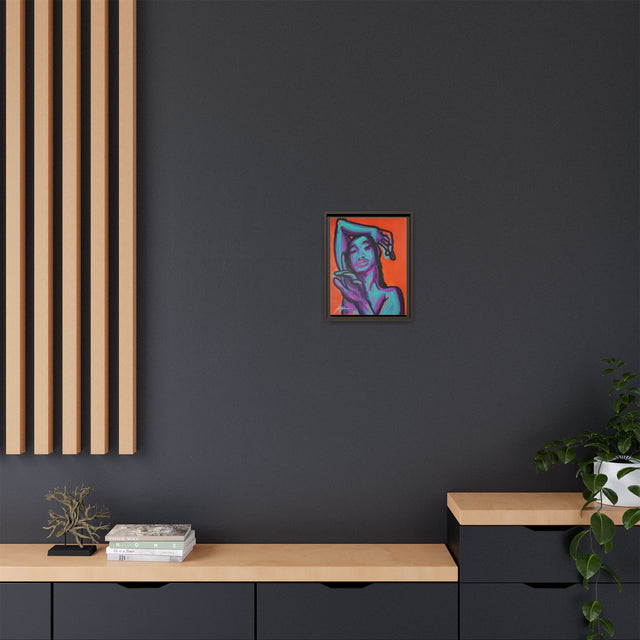 Neon Woman — Matte Canvas Print (Framed)
