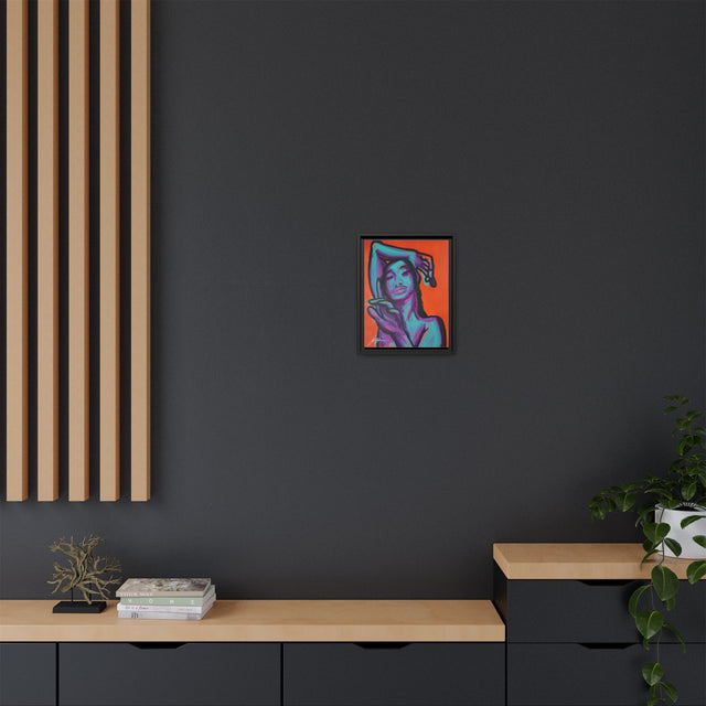 Neon Woman — Matte Canvas Print (Framed)