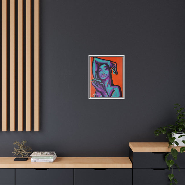 Neon Woman — Matte Canvas Print (Framed)